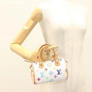 LOUIS VUITTON Monogram Multicolor Mini Speedy Bag White M92645 LV Auth 126502V